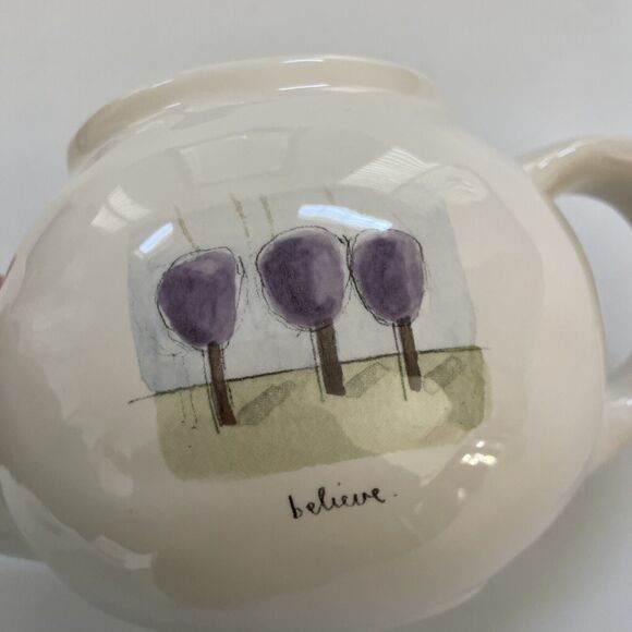 Pottery‎ Barn Tea Garden Tea Pot “BELIEVE” Rae Dunn Design 1.5 Quarts 6 Cup - Picture 7 of 10